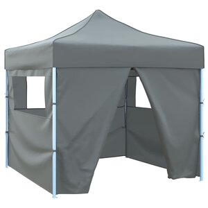 vidaXL Tente de réception escamotable avec 4 parois 3x3 m Anthracite