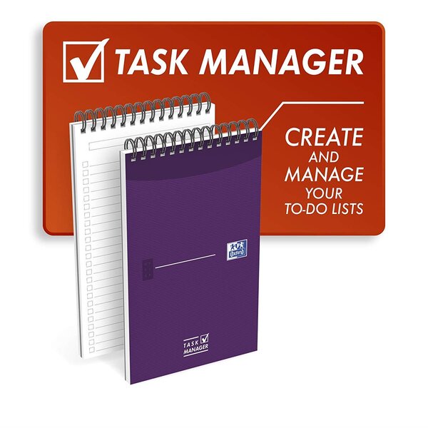 Bloc Notes TASK MANAGER Spirale Dessus 125x200 140P 90G LIGNE 8 OXFORD