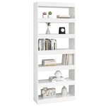 vidaXL Bibliothèque/Séparateur de pièce Blanc brillant 80x30x198 cm