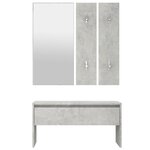 vidaXL Ensemble de meubles de couloir Gris béton Bois d'ingénierie