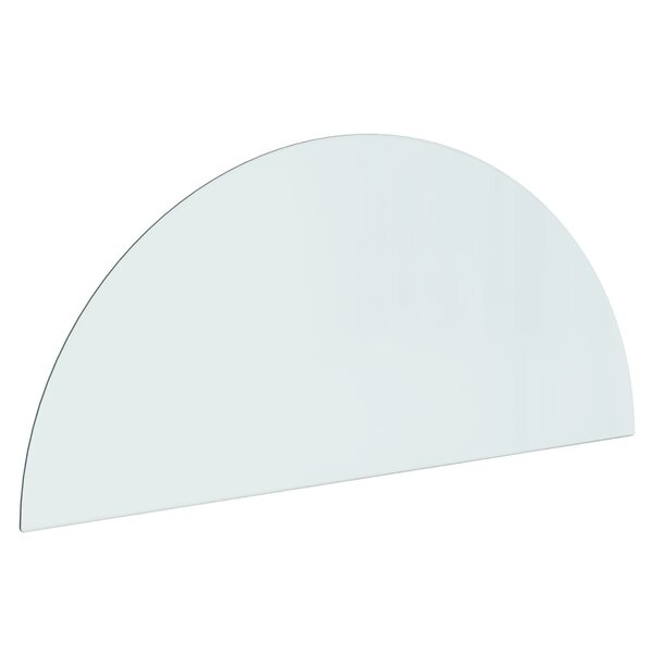 vidaXL Plaque de verre de cheminée Demi-rond 1200x500 mm