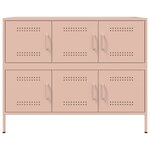 vidaXL Buffet rose 100 5x39x79 cm acier