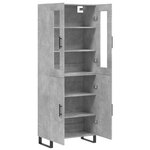 vidaXL Buffet haut Gris béton 69 5x34x180 cm Bois d'ingénierie
