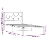 vidaXL Cadre de lit métal sans matelas et tête de lit blanc 100x190 cm