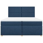 vidaXL Sommier à lattes de lit avec matelas Bleu 200x200 cm Tissu
