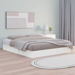 vidaXL Cadre de lit sans matelas blanc 150x200 cm bois massif