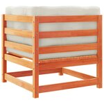 vidaXL Salon de jardin 9 Pièces avec coussins marron cire bois pin massif