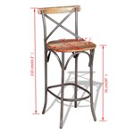 vidaXL Tabouret de bar Bois de récupération massif