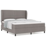 Lit Box Spring vidaXL avec Matelas Taupe 180x200 cm en Tissu