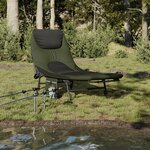 vidaXL Lit de pêche avec pieds à boue réglables pliable vert