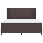 Lit Box Spring vidaXL avec Matelas Marron Foncé 180x200 cm Tissu