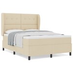 Lit Box Spring vidaXL avec Matelas Crème 140x190 cm Tissu