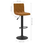 Vidaxl tabourets de bar 2 pcs marron velours
