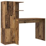 vidaXL Bureau avec rangement Bois ancien Bois d'ingénierie