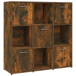 vidaXL Bibliothèque Chêne fumé 90x30x90 cm Bois d'ingénierie