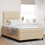 vidaXL Lit avec Sommier Crème 120x200 cm Tissu