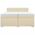 vidaXL Sommier à lattes de lit avec matelas Crème 200x200 cm Tissu
