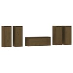 vidaXL Meubles TV 5 Pièces Marron miel Bois massif de pin