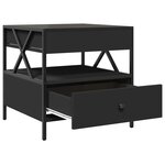 vidaXL Table basse avec LED Infinity noir 50x50x51 cm