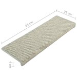 vidaXL Tapis d'escalier autocollants aspect sisal 15 Pièces 65x21x4 cm