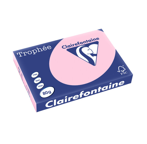 Ramette 500 Feuilles Papier 80g A3 420x297 mm Certifié FSC ROSE TROPHÉE