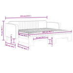 vidaXL Lit de jour avec gigogne et matelas gris clair 90x200cm velours