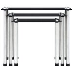 vidaXL Tables gigognes 3 Pièces Noir Verre trempé