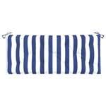 vidaXL Coussin de banc de jardin rayures bleues et blanches 120x50x7cm