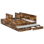 vidaXL Cadre de lit de rangement Chêne fumé 160x200 cm