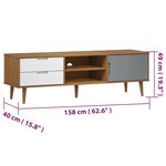 vidaXL Meuble TV MOLDE Marron 158x40x49 cm Bois de pin massif