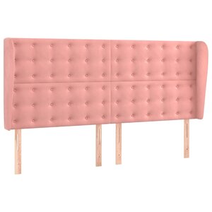 vidaXL Tête de lit avec oreilles Rose 163x23x118/128 cm Velours