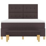 Lit Box Spring vidaXL avec Matelas & Banc Marron Foncé 160x200 cm Tissu