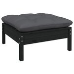 vidaXL Salon de jardin 3 Pièces avec coussins anthracite bois de pin