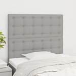 vidaXL Têtes de lit 2 Pièces Gris clair 100x5x78/88 cm Tissu