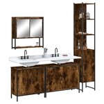 vidaXL Ensemble de meubles de salle de bain 4 Pièces Chêne fumé Bois