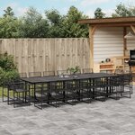 vidaXL Ensemble à manger de jardin 17 Pièces noir résine tressée
