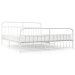 vidaXL Cadre de lit métal sans matelas et pied de lit blanc 193x203 cm