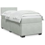 vidaXL Sommier à lattes de lit et matelas Gris clair 90x190 cm Velours