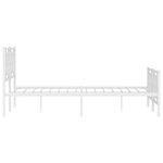 vidaXL Cadre de lit métal avec tête de lit/pied de lit blanc 140x190cm