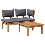 vidaXL Ensemble de banc de jardin en bois massif de teck  2 pièces
