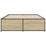 vidaXL Cadre de lit chêne sonoma 140x190 cm bois d'ingénierie et métal