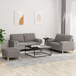 vidaXL Ensemble de canapés 3 Pièces avec coussins taupe tissu