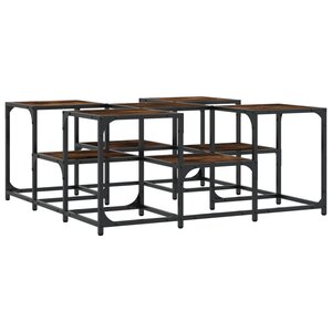 vidaXL Table basse chêne fumé 91x91x40 cm bois d'ingénierie