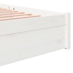vidaXL Cadre de lit Blanc Bois massif 150x200 cm Très grand