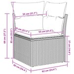 vidaXL Ensemble de Canapé de Jardin 9 Pièces avec Coussins Noir Poly Rattan Acacia