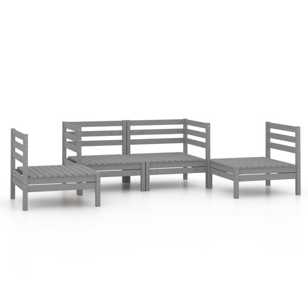 Salon de jardin meuble d'extérieur ensemble de mobilier 4 pièces gris bois de pin massif 02_0016254