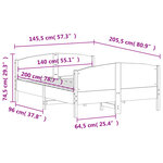 vidaXL Cadre de lit sans matelas blanc 140x200 cm bois de pin massif