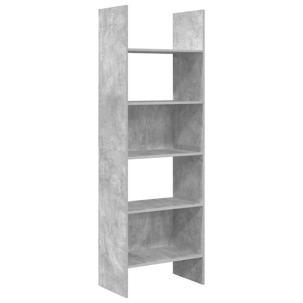 vidaXL Bibliothèque Gris béton 60x35x180 cm Bois d’ingénierie