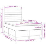 vidaXL Sommier à lattes de lit matelas et LED noir 120x190 cm tissu