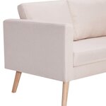 vidaXL Canapé à 2 places Tissu Crème